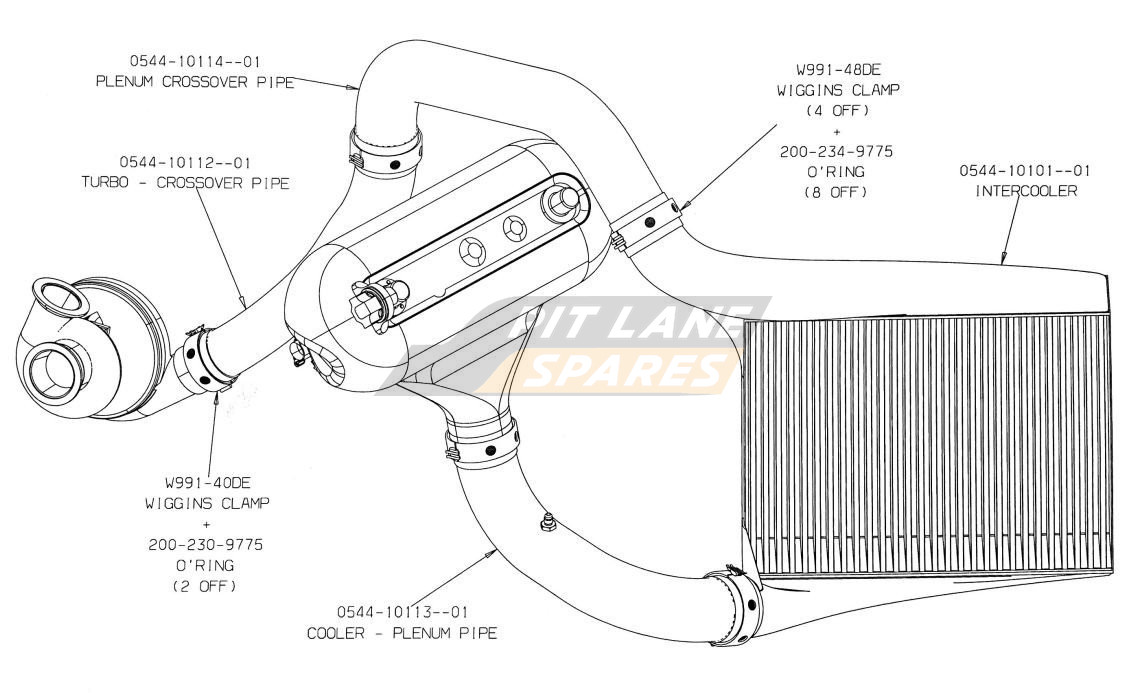 INTERCOOLER PLUMBING (AER) Diagram